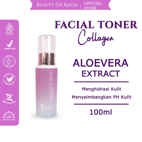 Collagen Facial Hydrating Toner 100 ml BOA with Aloevera Extract Niacinamade Melembapkan & Menyeimbangkan Ph Kulit BPOM Beauty Of Angel